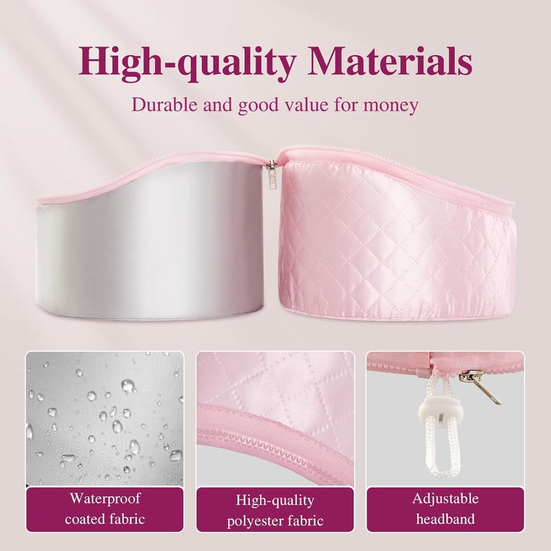 aopow Heat Cap for Deep Conditioning: 10-Level Heats Up Quickly 3 Time Settings Hair Steamer for Natural Hair Home Use Thermal Steam Cap for Black Hair Portable Heating Caps Pink - Image 5